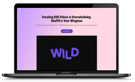 Shuffll website displayed on a Macbook